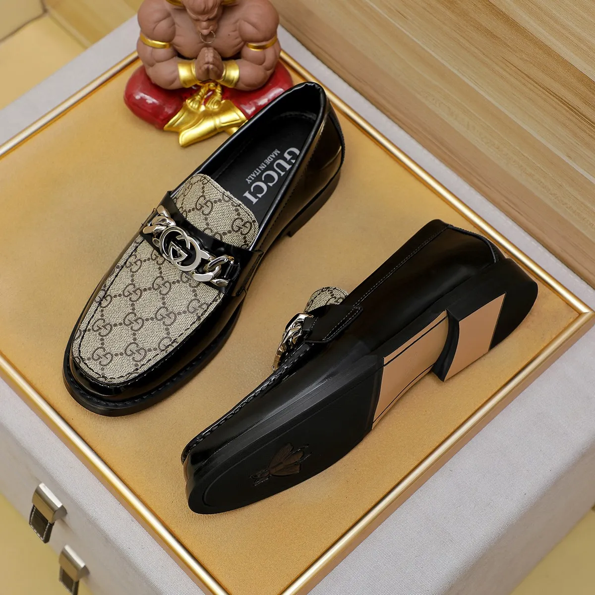 Men's men's shoes💰460💰💰Gucci official website men's business formal leather shoes updated💥Hong Kong counters synchronize new styles💥completely one-to-one replica shipment👍zero gap in counter quality 0⃣️made of imported cowhide on the outside+water-dyed🐂leather lining, color optional! Matching code 38-45